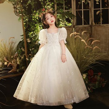 鋼琴演奏禮服女童高端公主裙兒童生日花童婚禮小女孩主持人演出服