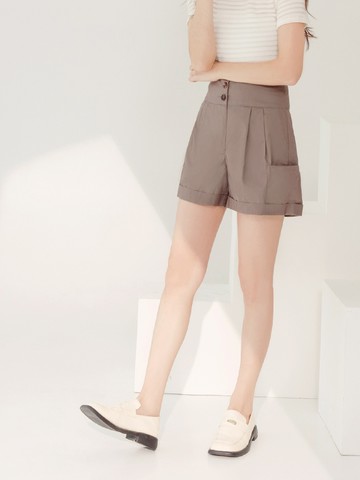 S小腰精．A字高腰收腹反摺短褲