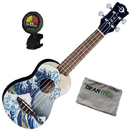 Luna Uke GW Great Wave Soprano Mahogany Ukulele w Bag, Tuner, and Cloth