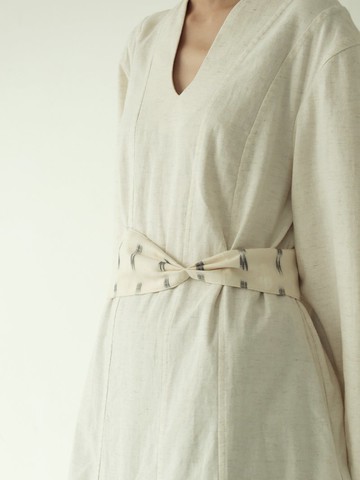 川 衣 WEAR BEING  印度織紋布料寬版 腰帶/頭帶  白