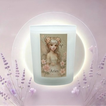 牡羊座 Aries 原創插畫香氛蠟燭 天然大豆蠟 單方純精油 星座禮物