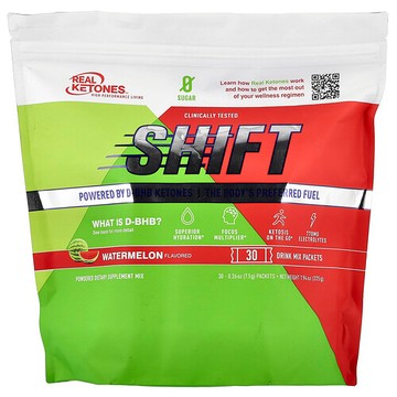 Real Ketones, Shift，西瓜味，30 包混合飲品，每包 0.26 盎司（7.5 克）