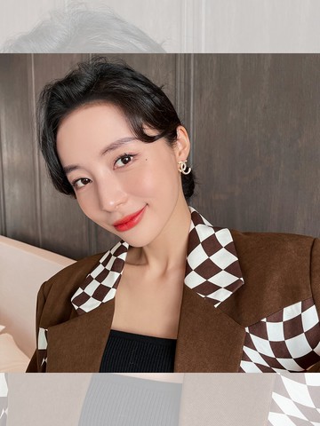 白貝雙C耳釘年新款潮時尚冷淡風耳環韓國氣質網紅爆款耳飾女