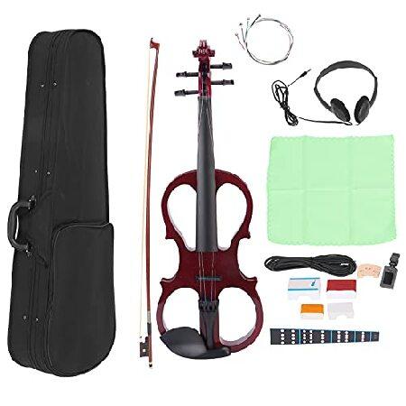 Electronic Violin Set,4 Electric Adjustable Kit with Tuner Bow String Box,String Instrument Kit