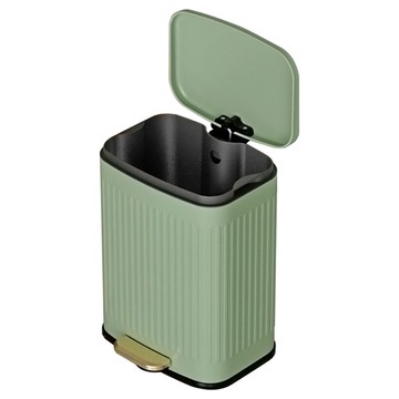 FJ MT2靜音緩降抗汙腳踏垃圾桶 13L復古綠