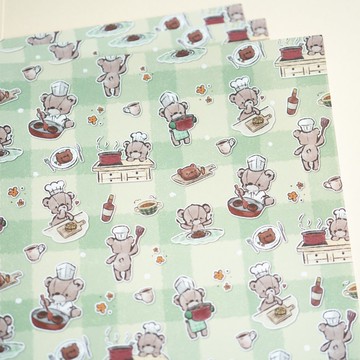 設計紙 - 烹飪泰迪熊