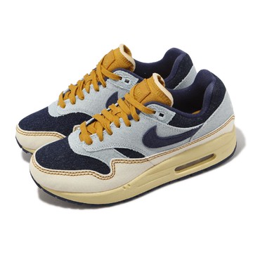 休閒鞋 Wmns Air Max 1 87 女鞋 藍 丹寧 縫線 氣墊 Aura 復古 FQ8900-440