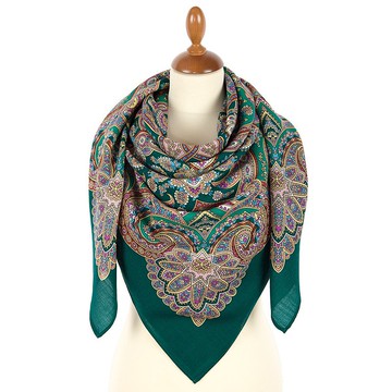 原創帕夫洛沃鎮俄羅斯羊毛披肩 100% 羊毛圍巾 125x125 公分 1921-9 N