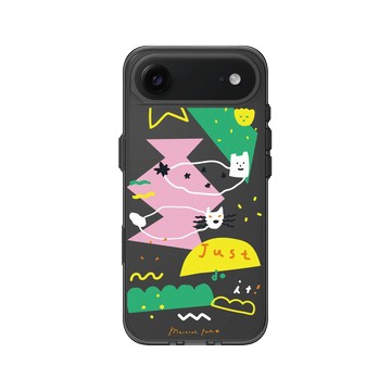 iPhone Air Clear (相機按鈕) 酷墨灰 - MacaronToe 馬卡龍腳趾 - 麻糬貓與綠怪獸 Ｍochi & Green