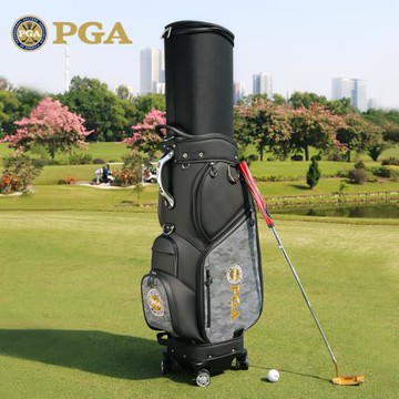 美國PGA 高爾夫伸縮球包 潮流迷彩順滑四輪平推航空托運球袋