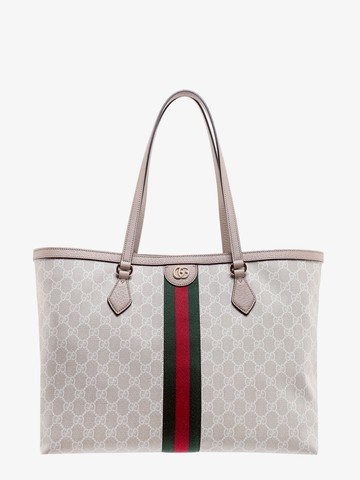 Gg supreme fabric and leather shoulder bag with frontal web band - GUCCI - gender_Woman