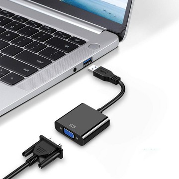 usb轉vga投影儀接口外置顯卡USB 3.0轉VGA轉換器顯示器轉換轉接線【宜家良品百貨】