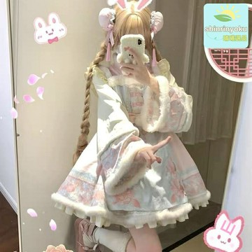 【國風賀歲】龍年洛麗塔連衣裙 中華風連衣裙 蓬蓬公主裙 秋冬長袖 刺繡燙金 拜年禮服 少女聚會寫真