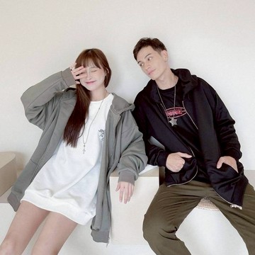 ATSTYLE  棉質厚外套 極簡休閒/金屬拉鍊外套  寬鬆落肩外套 厚磅棉質料 水泥灰 鐵灰  80164