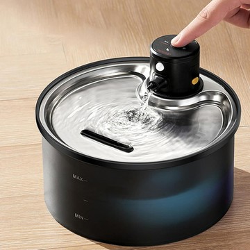 PETWANT | 自動感應無線寵物飲水機3L(不鏽鋼飲水盤) W5-L