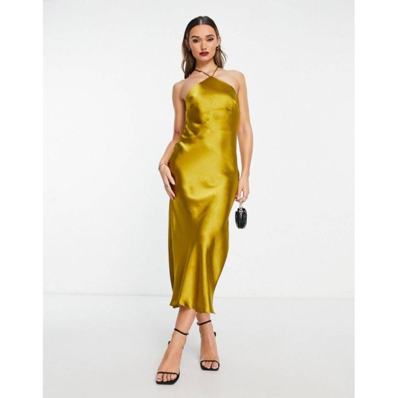 エイソス ミディドレス レディース ASOS DESIGN halter satin midi