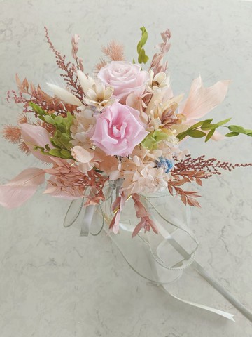 蘿莎花兒 春季感粉嫩花兒 永生玫瑰 捧花