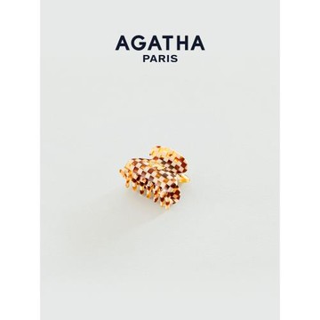 AGATHA/璦嘉莎棋盤格小狗法式抓夾鯊魚夾夾子生日禮物