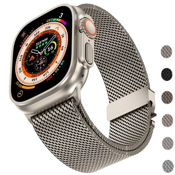 Milanese 鈦色錶帶錶帶 Solo Loop 手鍊適用於 Apple Watch 10 Ultra 49 46 4