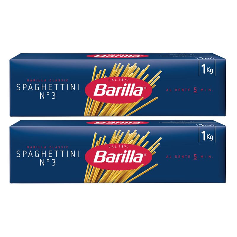 BARILLAバリラ パスタ スパゲッティ No.3 (1.4mm) 1kg2個 正規輸入品 イタリア産