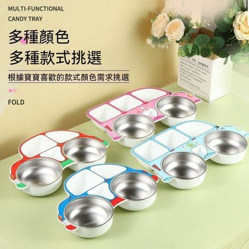 ✨壹灣出貨✨304不鏽鋼兒童卡通汽車餐盤分格家用寶寶幼兒園餐具套裝