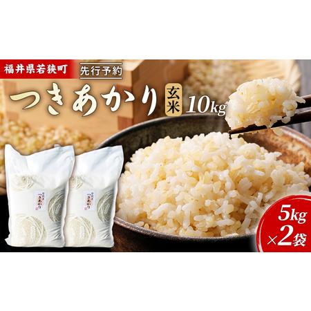 ふるさと納税 令和5年産福井県若狭町つきあかり（一等米）玄米　10kg（神谷農園） 5kg×2袋 福井県若狭町