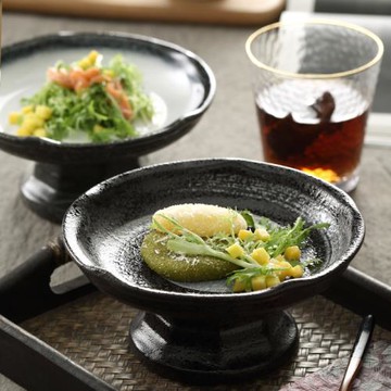 日式高腳陶瓷托盤 茶點盤 壽司刺身盤小吃碟 禪意貢盤供盤 網紅款