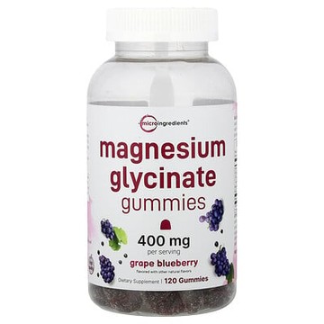 Micro Ingredients, Magnesium Glycinate Gummies, Grape Blueberry, 120 Gummies (200 mg per Gummy)