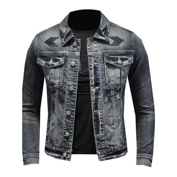 漫威毒液牛仔外套男春秋季美式復古做舊潮流修身機車夾克工裝上衣