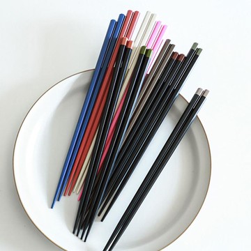 莫蘭迪色系防滑六角抗菌筷-5雙入X3包 黑色系