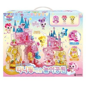 韓國境內版🇰🇷Catch! Teenieping 奇妙萌可 城堡 遊樂園 組合 摩天輪 三隻 公仔 場景 套組