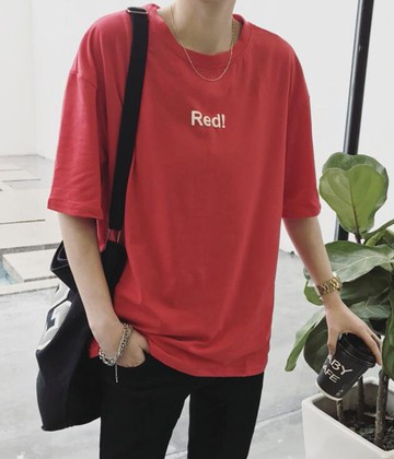 FINDSENSE品牌 男 時尚 街頭 潮 字母印花4色 落肩袖 寬鬆 短袖T恤 特色短T