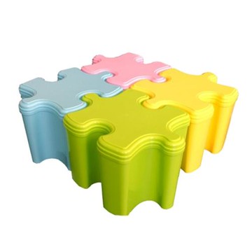 彩色馬卡龍拼圖收納箱4入組