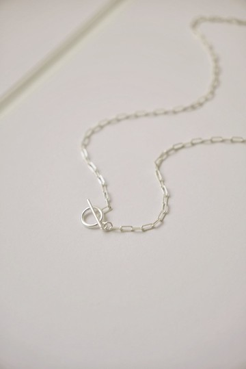 簡約方鍊項鍊-OT扣 SV925純銀 簡約 抗敏 不退色 防水