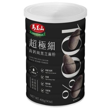 【馬玉山】100%超極細高鈣純黑芝麻粉400g (鐵罐)