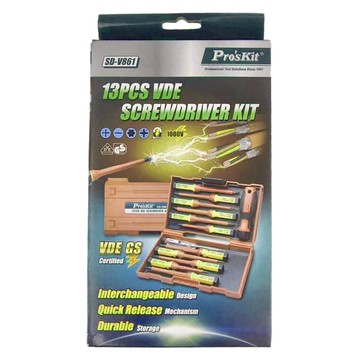 Pro'sKit 寶工 VDE換頭起子13件組 SD-V861  1組