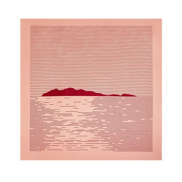 retar 朱粉條紋原創桑蠶絲斜紋圍巾披肩大小絲巾方絲真絲法式復古