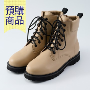 預計1/28出貨【大尺碼女鞋】男孩感真皮馬汀靴(輕盈百搭/最大44)-奶茶