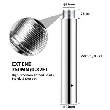 延長管【長度25cm】鋼管舞鋼管跳舞鋼管配件健身桿延長管鋼管銀色
