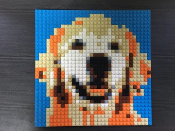 金毛尋回犬積木馬賽克拼圖