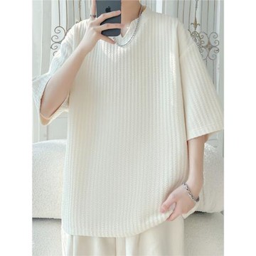 加肥加大碼大口袋冰絲t恤男夏季潮牌胖子短袖寬松休閑半袖體恤衫