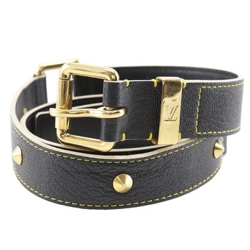 【日本直送】路易威登 LOUIS VUITTON Sun Belt Suhali 鉚釘皮帶 M6869W 皮革 黑色 SN0045 男士款【二手】