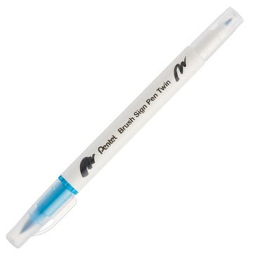 Pentel 飛龍 SESW30C 雙頭柔繪筆-淺藍色