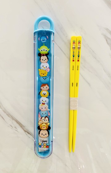 【震撼精品百貨】Micky Mouse_米奇/米妮 ~日本DISNEY迪士尼tsum tsum隨身筷附盒-藍*29431