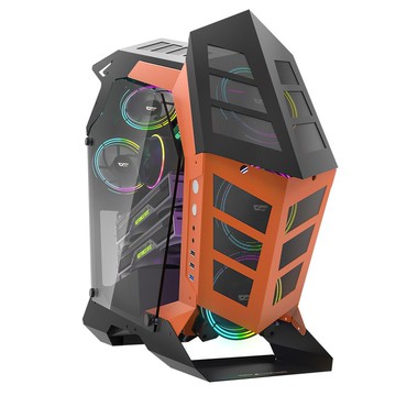 大飛 K1 ATX異形機殼 (不含風扇) 黑橘色