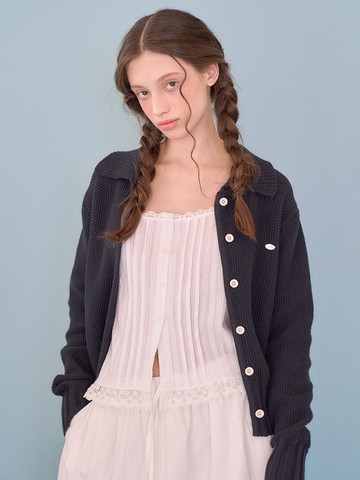 Maron Cotton Cardigan [Navy]