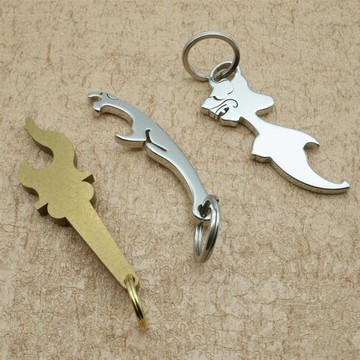 銅火炬開瓶器不銹鋼美女開瓶器豹便攜啤酒起子鑰匙扣掛件創意禮品