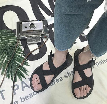 FINDSENSE MD 日系 流行時尚 潮 男 舒適百搭 鬆糕鞋 羅馬涼鞋 拖鞋 海灘鞋