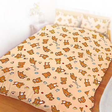 享夢城堡 單人冬夏兩用被套4.5x6.5-拉拉熊Rilakkuma 吃點心-米黃