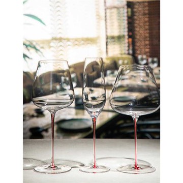 輕奢高顏值紅桿高腳杯紅酒杯水晶玻璃杯網紅葡萄酒杯高級感香檳杯